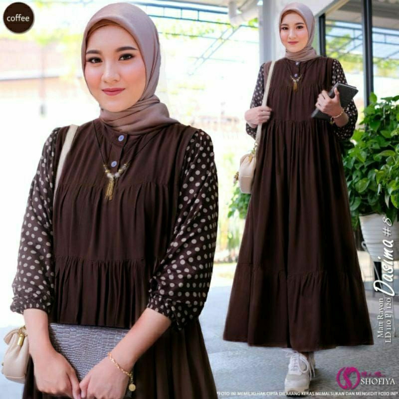 Gamis wanita dewasa kekinian terbaru viral busui bahan rayon premium