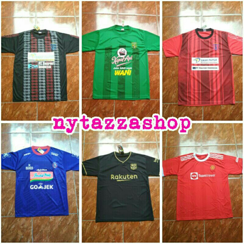 Atasan Jersey Kaos Baju Sepak bola Club Klub Liga Indonesia Liga Eropa