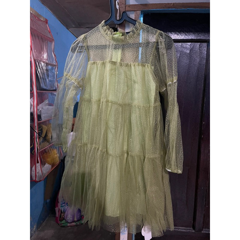 Dress Pesta Hijau alpukat Anak