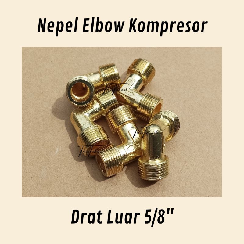 Nepel Kompresor Drat Luar 5/8" Neple Elbow Kompresor