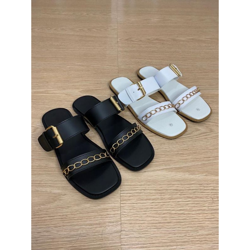 SANDAL FLATS AMANDA GESPER RANTAI/Sandal wanita / sandal murah