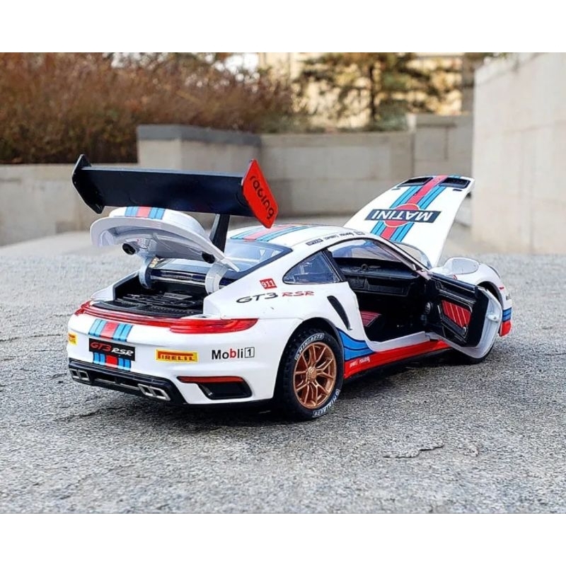 Diecast Mobil Balap Porsche 911 GT3 RSR Miniatur Die-cast Mobil Sedan Sport