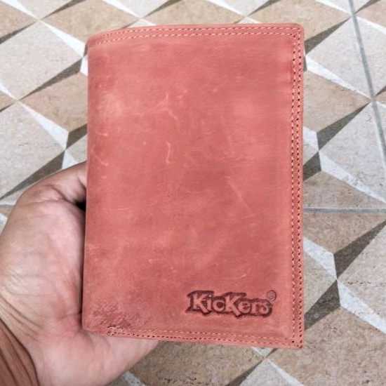 Dompet pria Kulit Asli 3/4 kickers 16 slot tempat kartu kulit sapi asli Crazy Horse