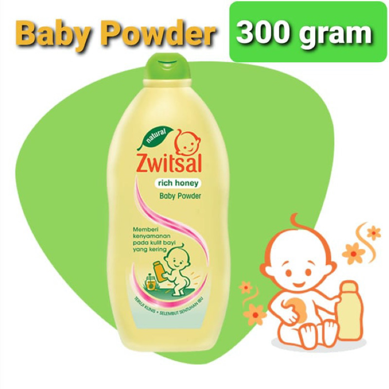 Zwitsal Baby Powder Rich Honey Kemasan Botol 300gr Bedak Tabur Bayi