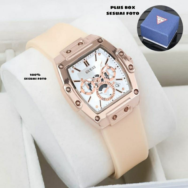 Jam Tangan Guess Wanita Rubber Anti Air Kasual Bisa COD