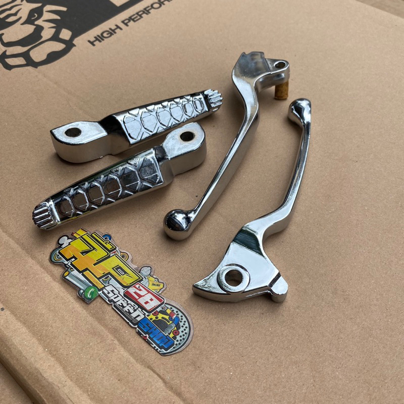 HANDLE REM DAN FOOTSTEP MIO SOUL FINO/ HANDLE REM &amp; FOOT STEP CHROME MATIC YAMAHA CARBURATOR