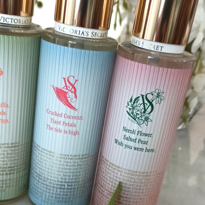 VICTORIA SECRET BEACH EDITION BODY MIST ( BELLINI ON THE BREEZE , CABANA IN THE SAND , SUMMER IN THE SUN , SURF ON THE WAVES )