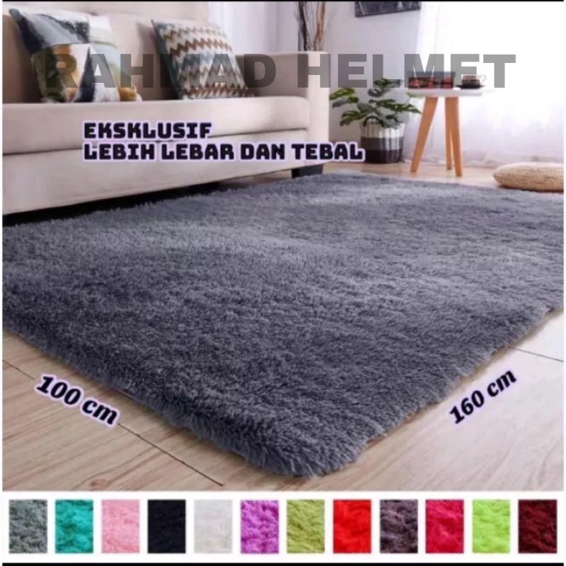 Karpet bulu rasfur uk 103x160 tebal 5.5cm busa bisa dicuci ada resleting