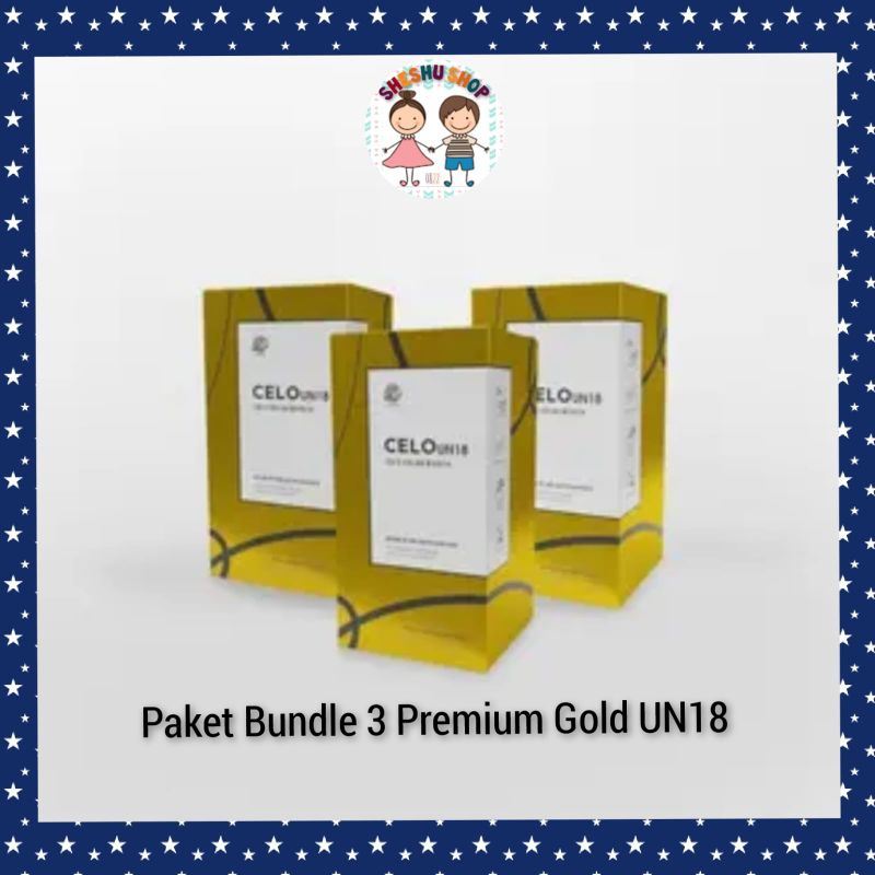 

PAKET 3BOX CELO UN18 GOLD PREMIUM MINUMAN SERBUK COLAGEN READY STOCK CELO.BEAUTE