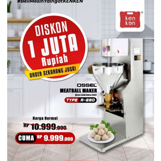 OSSEL Mesin Cetak Bakso Pencetak Bakso Meatball Maker Cetak Pentol Pencetak Pentol R280 OSSEL
