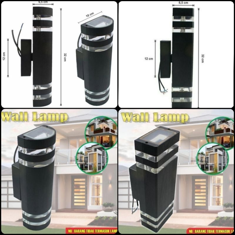 Lampu Dinding Minimalis / Vintage Klasik Fitting E27 (umum) /  Wall LED Tempel Hias Taman Pilar Teras Outdoor --