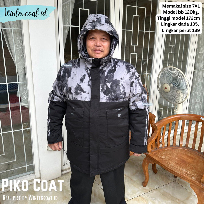 Coat musim dingin Piko import big size jumbo jaket unisex winter men jacket pria cowok gunung hangat