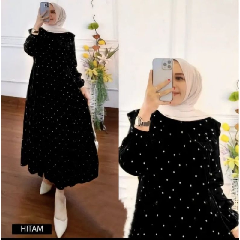 Gamis Maxy Kayra Tutul Jumbo Polka Terbaru