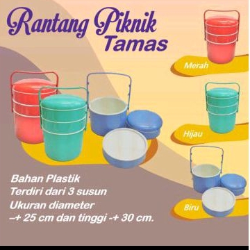 RANTANG PLASTIK PIKNIK TAMAS SUSUN 3