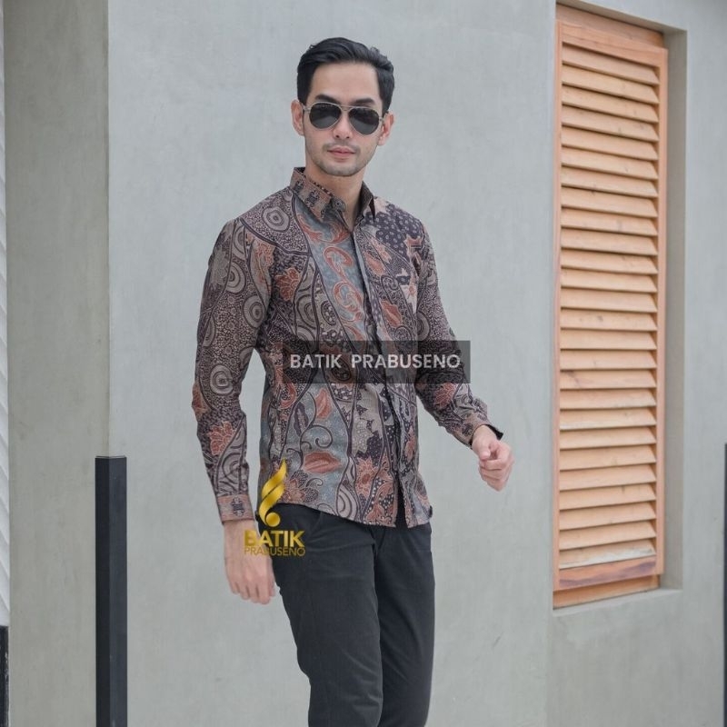 Batik Premium Pria Slimfit Lengan Panjang Lapis Furing