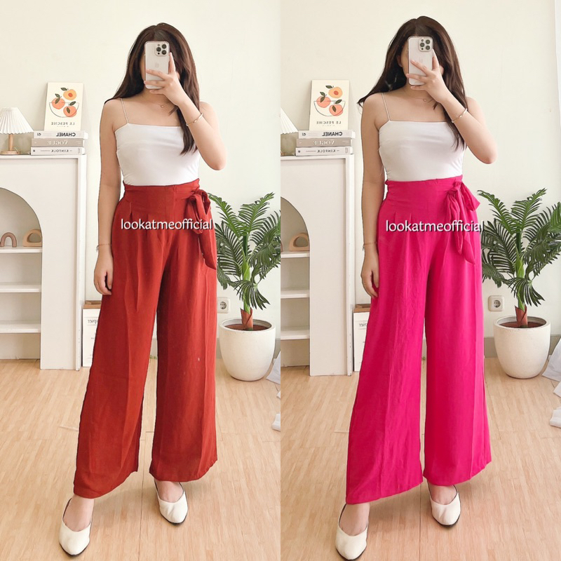 lookatmeofficial - Gemma Pants - Celana Kulot Highwaist Crinkle Premium