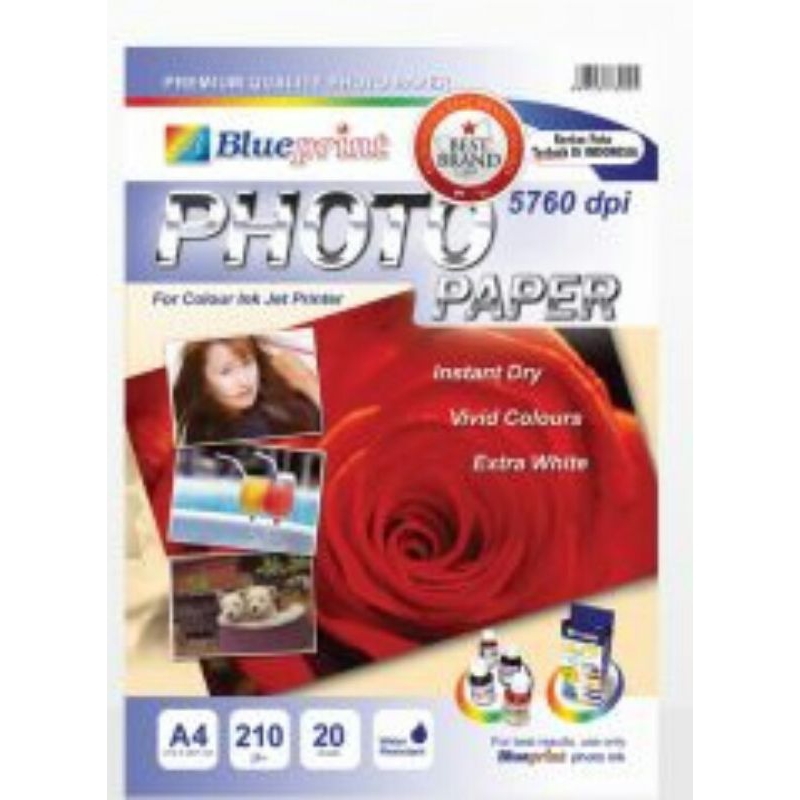 

Kertas Foto / Glossy Photo Paper BLUEPRINT A4 210 gsm