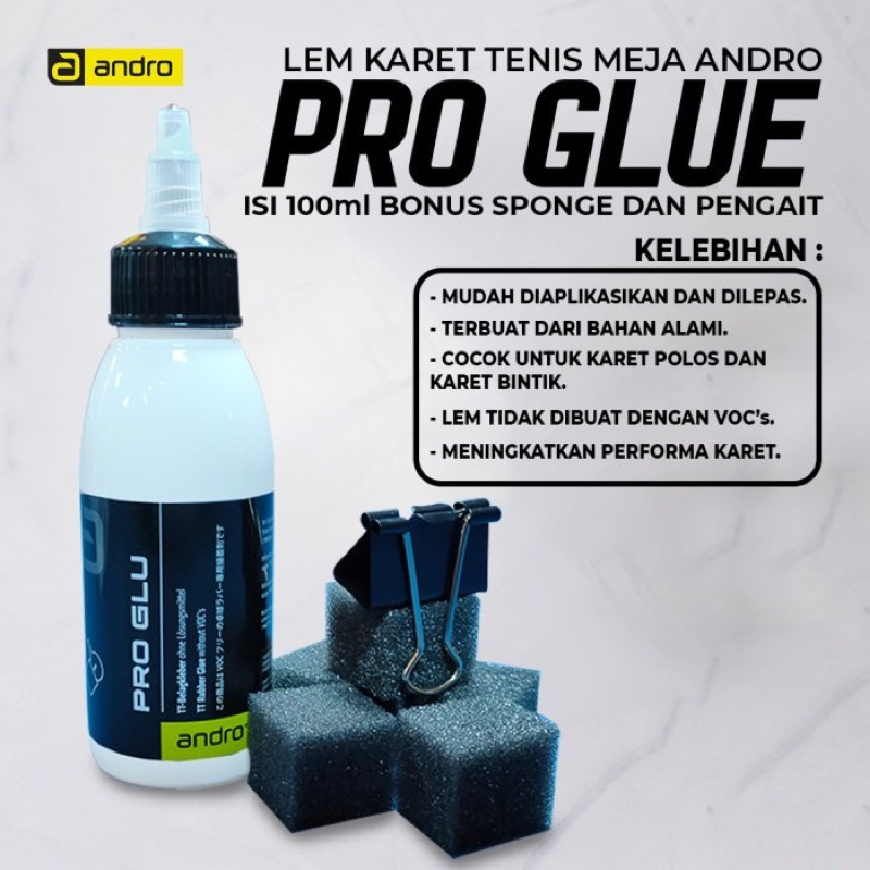 Lem Bet Tenis Meja Water Based ANDRO Pro Glue Plus Spon WBG Germany