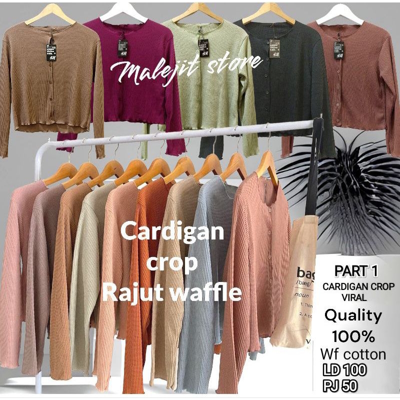 [COD] Cardigan Crop Rajut waffle WANITA KOREAN Terlaris