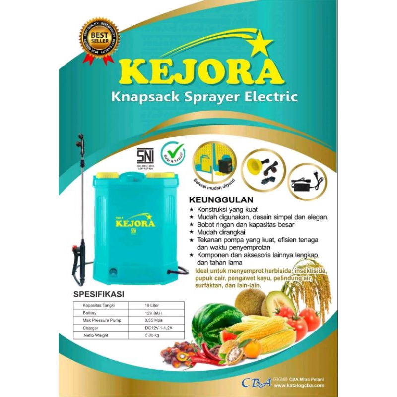 SPRAYER TANGKI SEMPROT CBA KEJORA ELECTRIC 16L ( ALAT SEMPROT PERTANIAN)