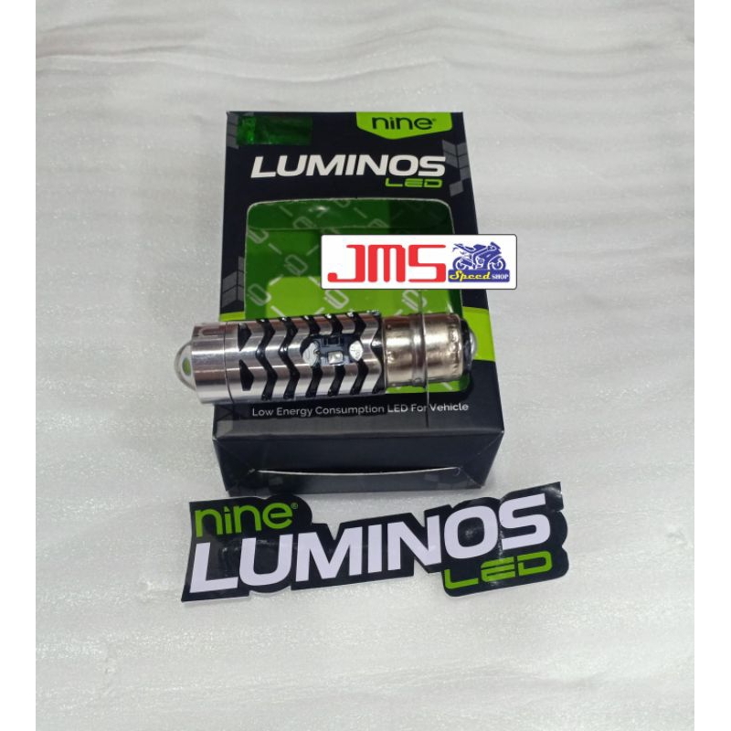 lampu bohlam LED depan utama 9nine luminos led original LS2 h6 kaki 1 hi low acdc putih dan kuning plus senja biru untuk semua motor matic dan bebek mio beat vario vega jupiter z mx satria tu soul gt revo fit