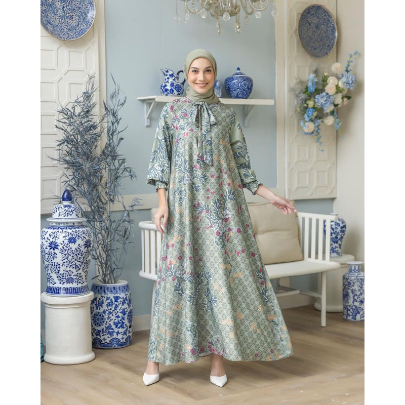 Heaven Lights - HL - HLXMEGAISKANTI - Leticia Dress Moss - Gamis Dress