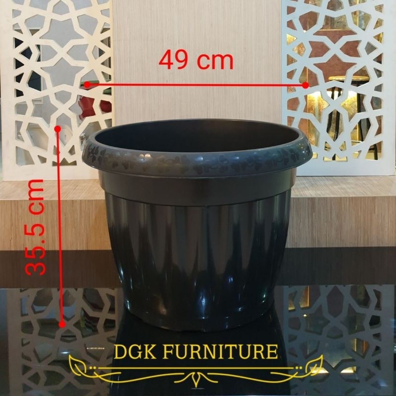 Pot Bunga Jumbo Besar Plastik Hitam Diameter 49 cm Diameter 54 cm Diameter 60 cm Diameter 65 cm