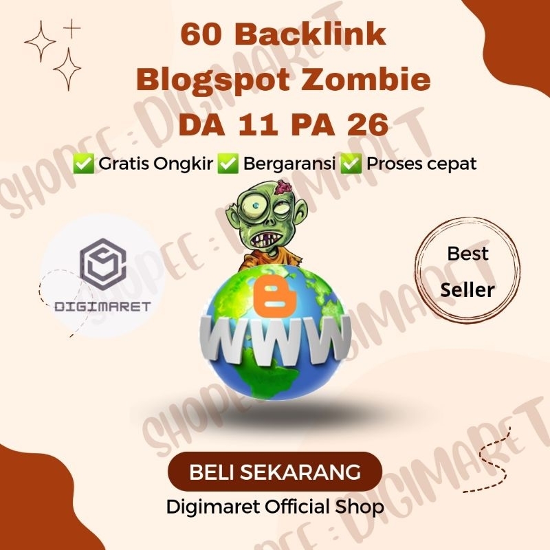 Jual 60 Backlink Blogspot Zombie High DA PA Berkualitas SEO