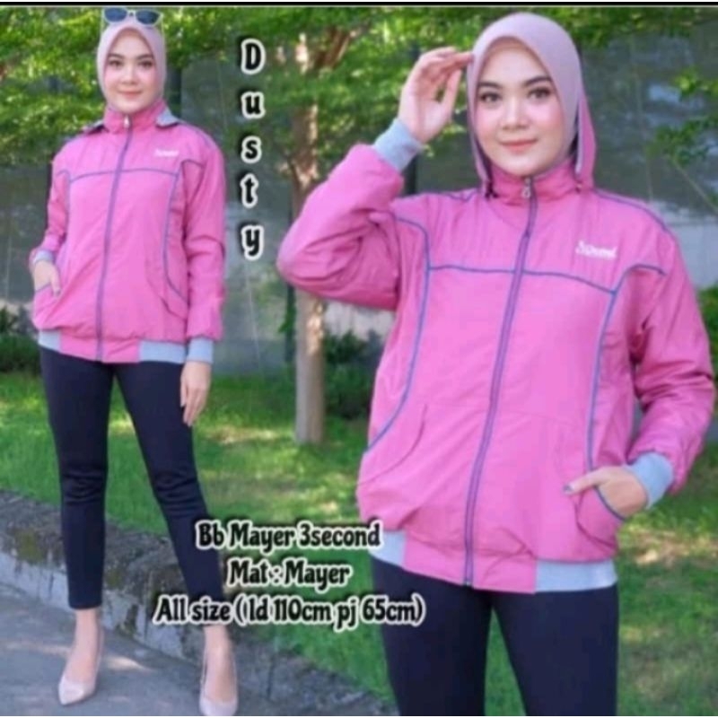 Jaket parasut tebal cew - jaket hoodie simple wanita