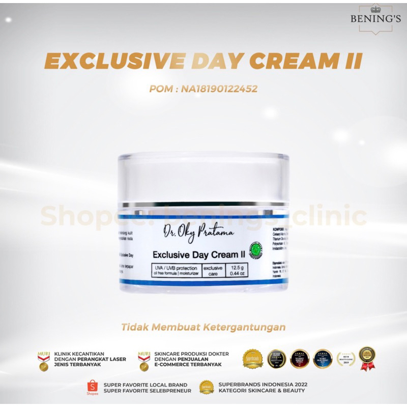 Bening's Exclusive Day Cream II | Cream Siang Flek dan Pencerah Tipe 2
