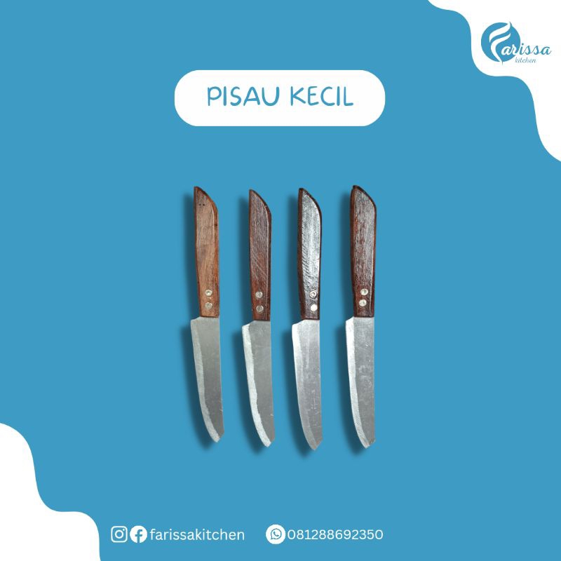 PISAU DAPUR KECIL PISAU KAYU PISAU STAINLESS GAGANG KAYU PISAU MURAH TAJAM