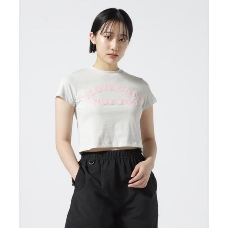 CROP TOP ITZAVIBE I LOVE CATS IMPORT PREMIUM MURAH