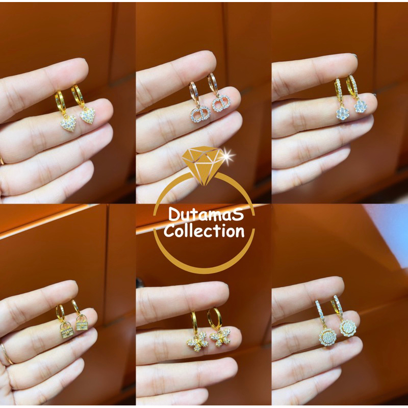 Anting Clip Dewasa Banyak Motif Berat 2gram an Emas Asli Kadar 375% (8k)
