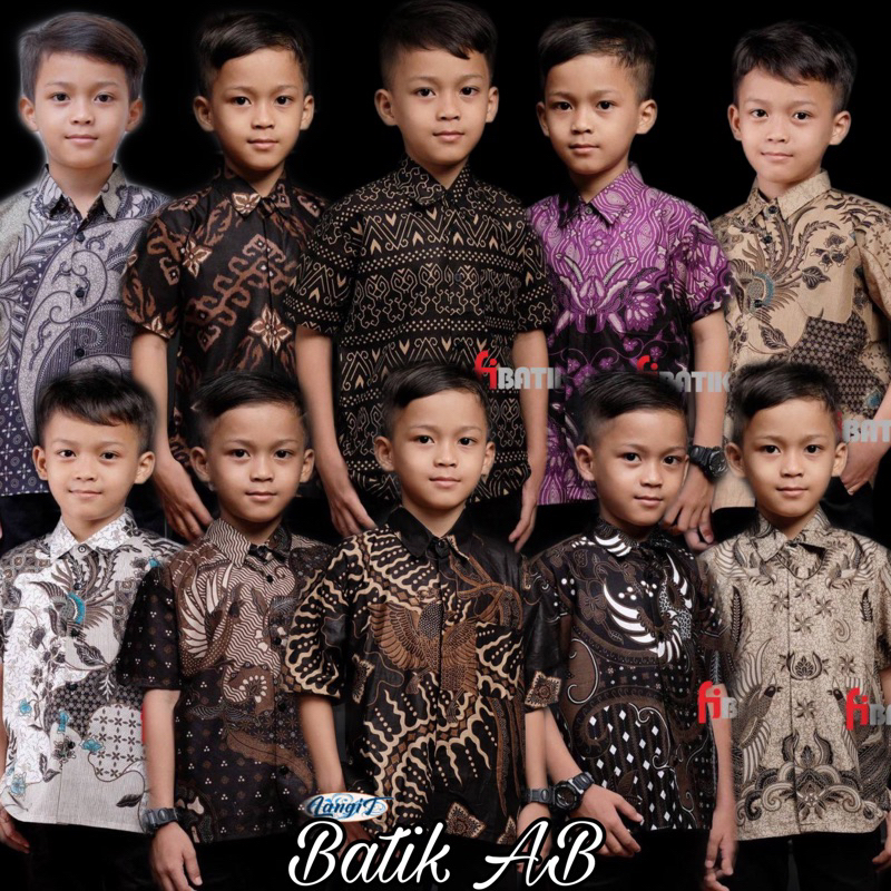 Kemeja Batik Anak Laki-laki / Batik Anak Lengan Pendek Usia 2-10th / Batik Anak Premium Motif Terbaru