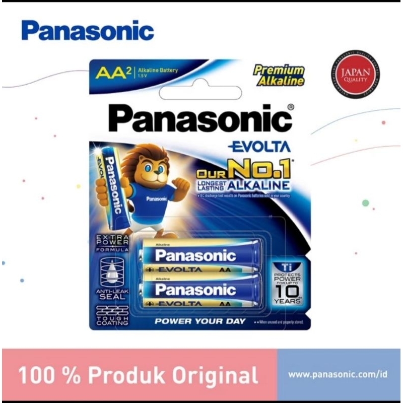 Baterai Panasonic Alkaline AA Evolta Premium isi 2 pcs A2