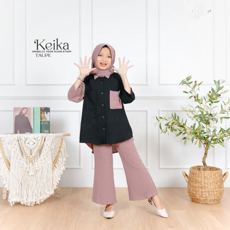 KEIKA SET HIJAB SETELAN REMAJA 10-12 TAHUN/ALEXA SET ANAK CRINKLE AIRFLOW/BAJU ANAK REMAJA KEKINIAN/FAR MOSLEMSTORE