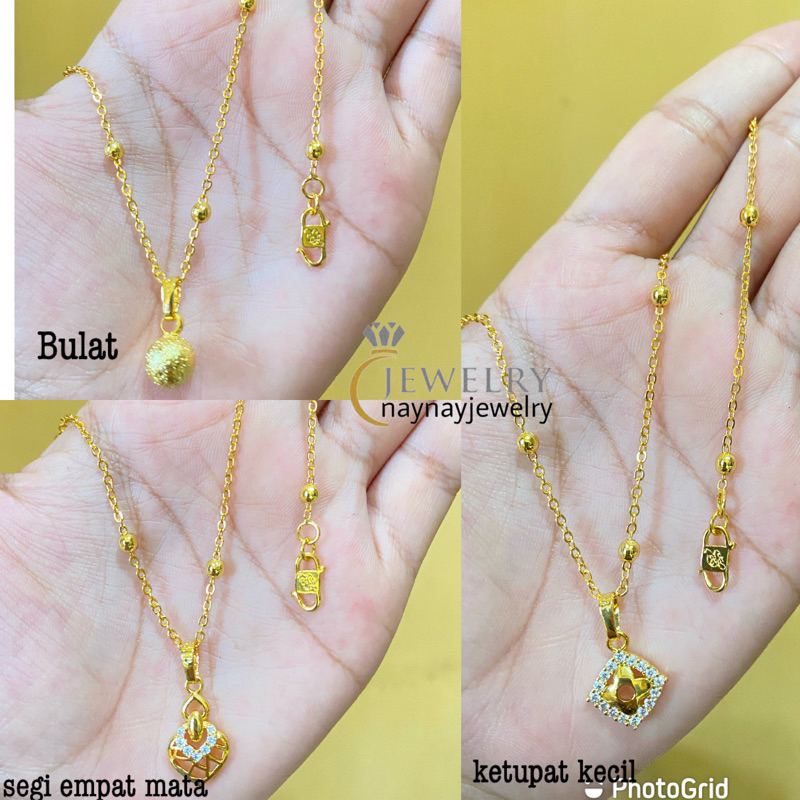 Kalung medan bulat 45cm / warna 24k