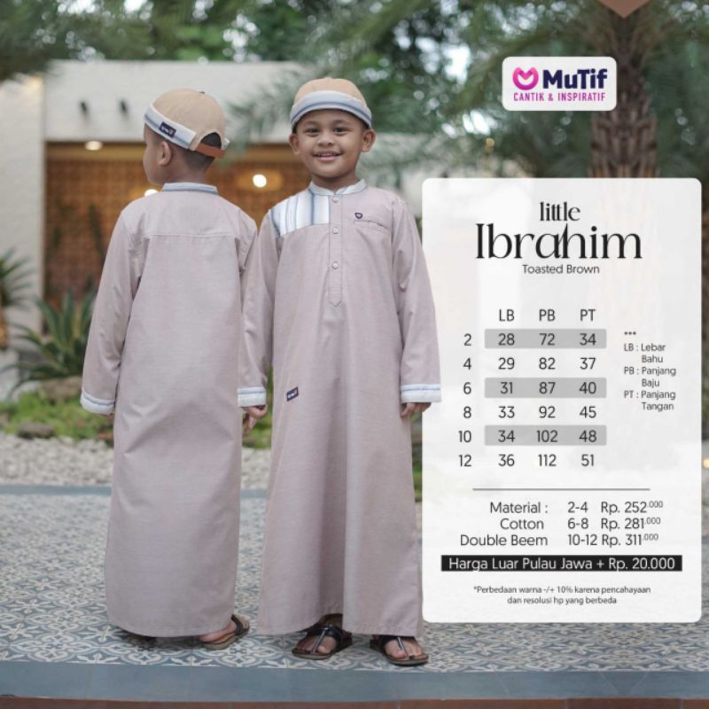 Gamis Pria Dewasa dan Anak Gamis Ikhwan Couple Ibrahim Series Mutif Toasted Brown