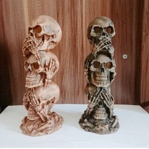 Hiasan aquarium menara tengkorak, dekorasi aquarium menara tengkorak, ornamen aquarium menara tengko