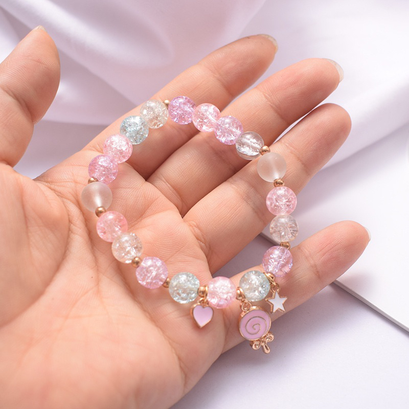 Delunashop_Acc Gelang tangan Unicorn Pearl Anak Premium Korea Pink Kado Pink Lucu Ulang Tahun Perempuan