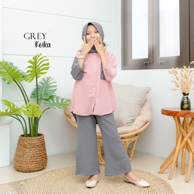 KEIKA SET HIJAB SETELAN REMAJA 10-12 TAHUN/ALEXA SET ANAK CRINKLE AIRFLOW/BAJU ANAK REMAJA KEKINIAN/FAR MOSLEMSTORE