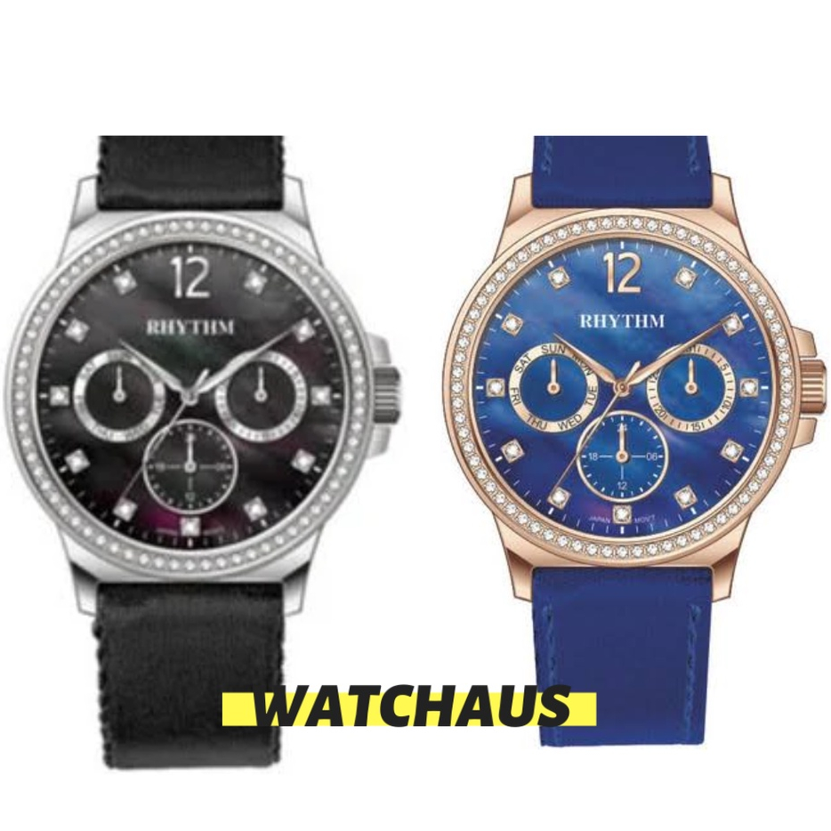 JAM TANGAN WANITA RHYTHM FE1617L02 FE1617L04 LEATHER STRAP