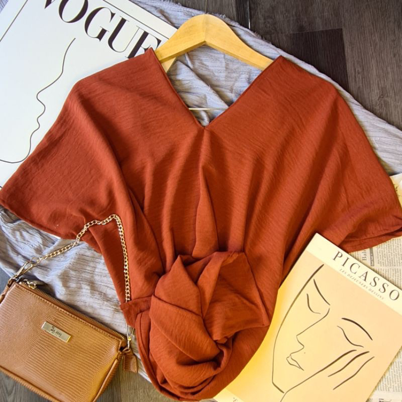 1KG MUAT 5 PCS - NAGITA LONG SQUARE TOP ATASAN BLOUSE WANITA AIRFLOW CRINKLE ANTI LECEK JATUH AIRFLOW HITS OOTD SELEBGRAM FASHION GROSIR MURAH WANITA