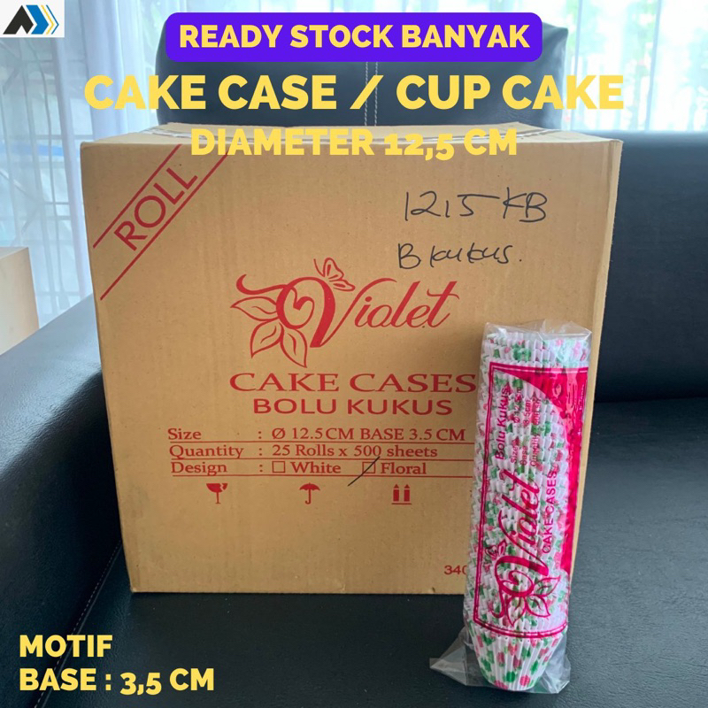 Kertas Cup Cake / Cake Cases / Bolu Kukus Merk Violet Motif 12.5 (Diameter 12,5 cm dan Base 3,5 cm) 
