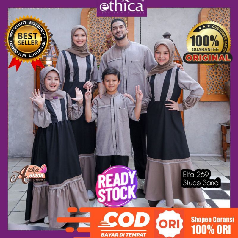 SARIMBIT ETHICA 2023 ELFA 269 STUCCO SAND / BAJU COUPLE KELUARGA / BAJU MUSLIM COUPLE KELUARGA / BAJ