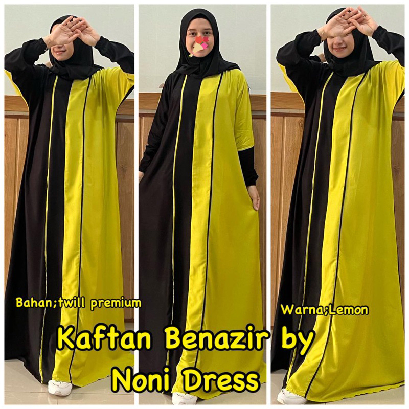 Daster Arab Noni BENAZIR Dress Busui Kaftan Twill Premium Big Size