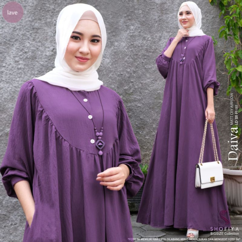 Daiva Dress Gamis wanita Dewasa Gamis Crinkle Airflow Ori Premium
