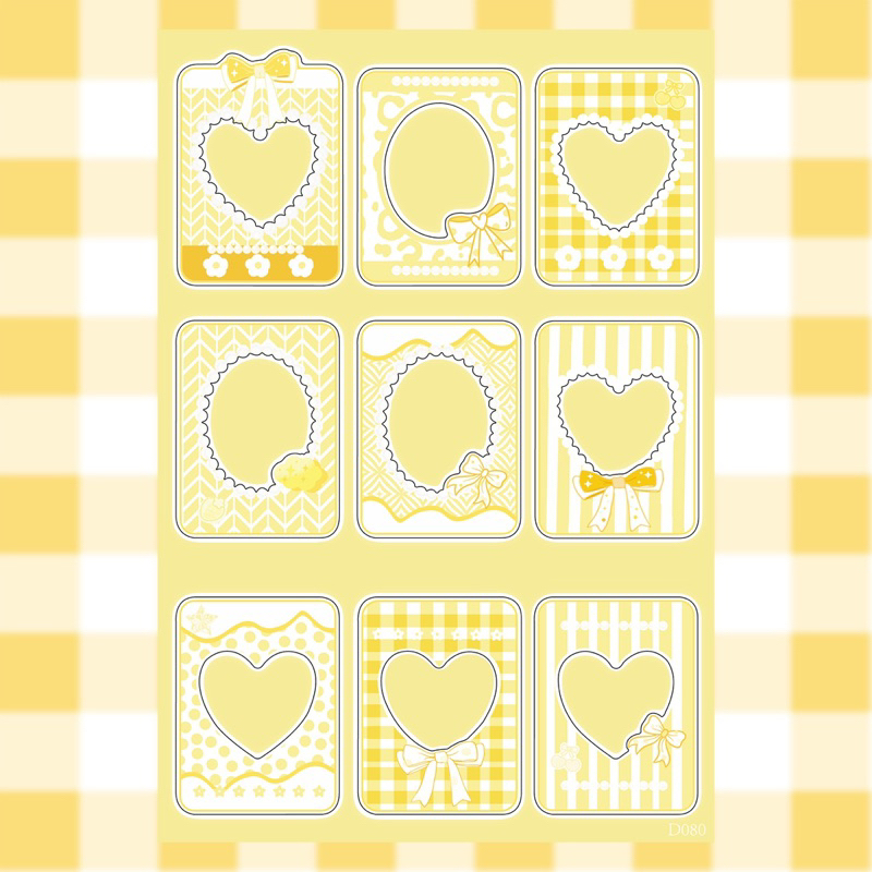 1 lembar stiker frame korea deco toploader [100]