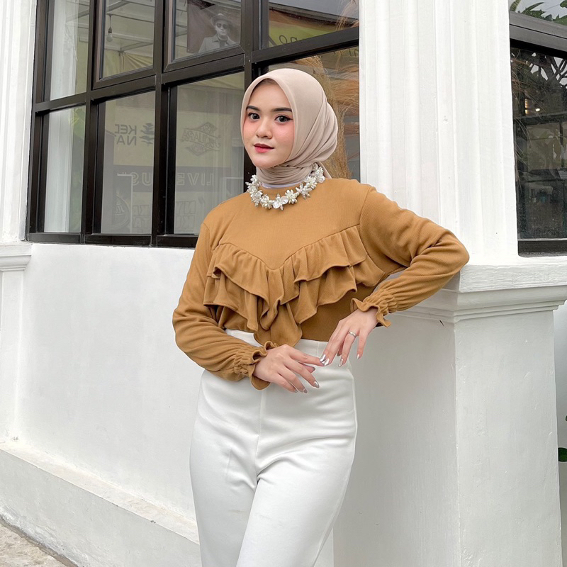 Azara blouse Cotton Rib Blouse Layer Byvitafa id