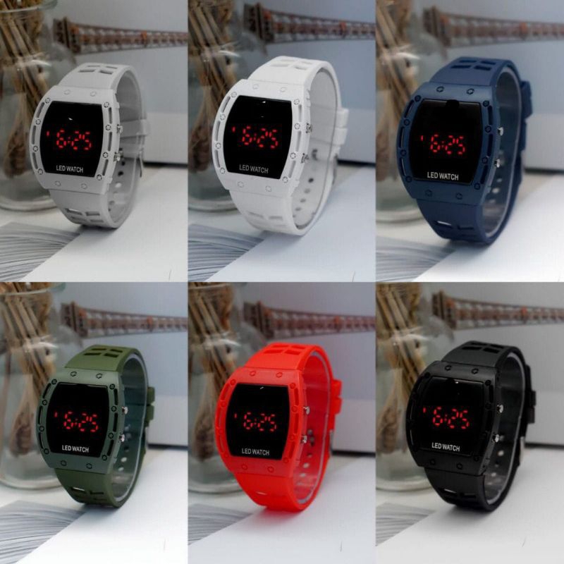 (Terima Cod)Jam Tangan Unisex Hushpuppies Led Watch Digital Strap Rubber/Karet Murah New Top1(Dikirim Jakarta)